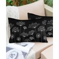 thumbnail image 4 of Waterproof Outdoor Throw Pillows with Inserts 12"x20" Set of 2,Black Dandelion Soft Decorative Pillowcases for Couch Bedroom,Spring Modern Minimalist Country Flower Pillow Covers for Sofa Living Room, 4 of 8
