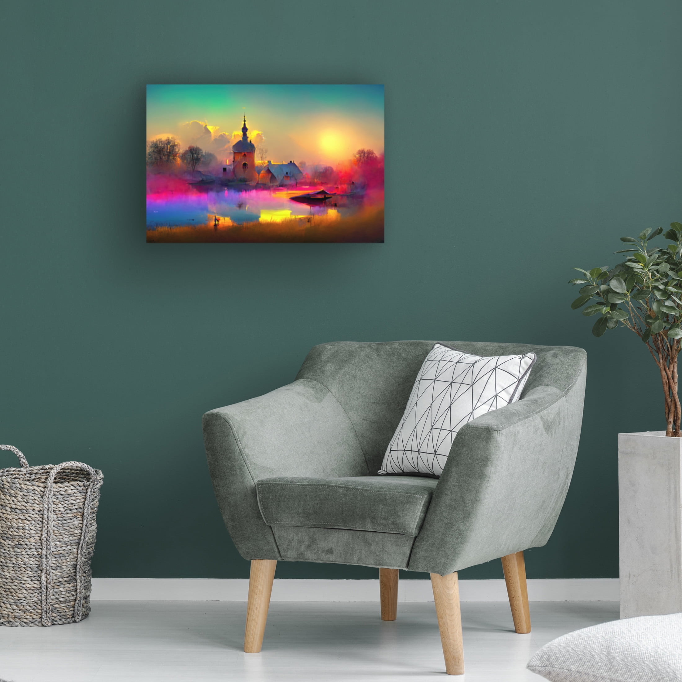 Canvas Wall Art - Ray Heere 'Medieval Landscapes 9' Wall Art for Living Room, Bedroom, or Office Décor by Trademark Fine Art - 32 x 22 Inches