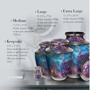 Commemorative Cremation Urns Cosmic Galaxy Metal Urn Large for Human Ashes