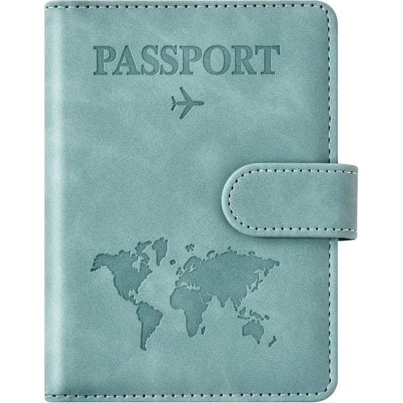 ELORIAH Passport Holder for Travel Essentials, Passport Wallet Cover Case for Travel Must Haves Accessories,Passport Book Holders for Women and Men(light blue)