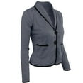thumbnail image 6 of Scyoekwg Blazer for Women Solid Color Offices Work Suit Long Sleeve Fall Coats Business Casual Lightweight Trendy Button Lapel Blazer Coats(Dark Gray,S), 6 of 6