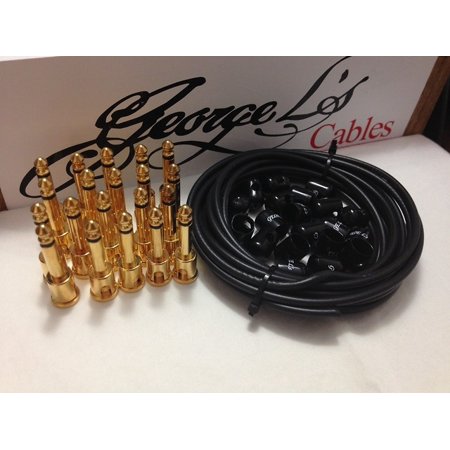 George L's 155 Pedalboard Effects Cable Kit XL .155 Black / GOLD - 20/20/20