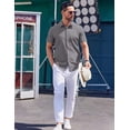 thumbnail image 5 of COOFANDY Mens Button Up Shirts Short Sleeve Dress Shirts Wrinkle Free Casual Untucked Regular Fit Textured Tops with Pocket, 5 of 6