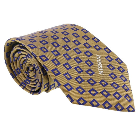 Missoni Square Blue/Red Woven 100% Silk Tie for mens