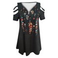 thumbnail image 5 of Patlollav Woman T Shirts Clearance Short Sleeve Tops Summer Print Loose Blouse, 5 of 6