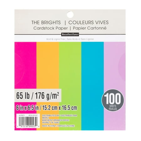 UPC: 0191518090239 | The Brights 6  x 6.5  Cardstock Paper by Recollections™  100 Sheets