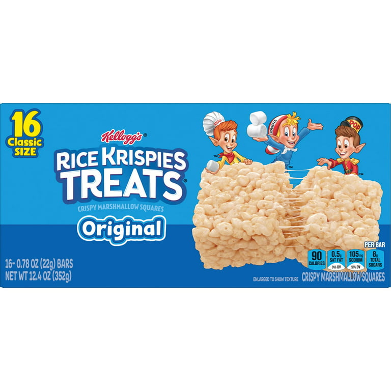 Rice Krispies Treats Original Chewy Crispy Marshmallow Squares,  Ready-to-Eat, 12.4 oz, 16 Count