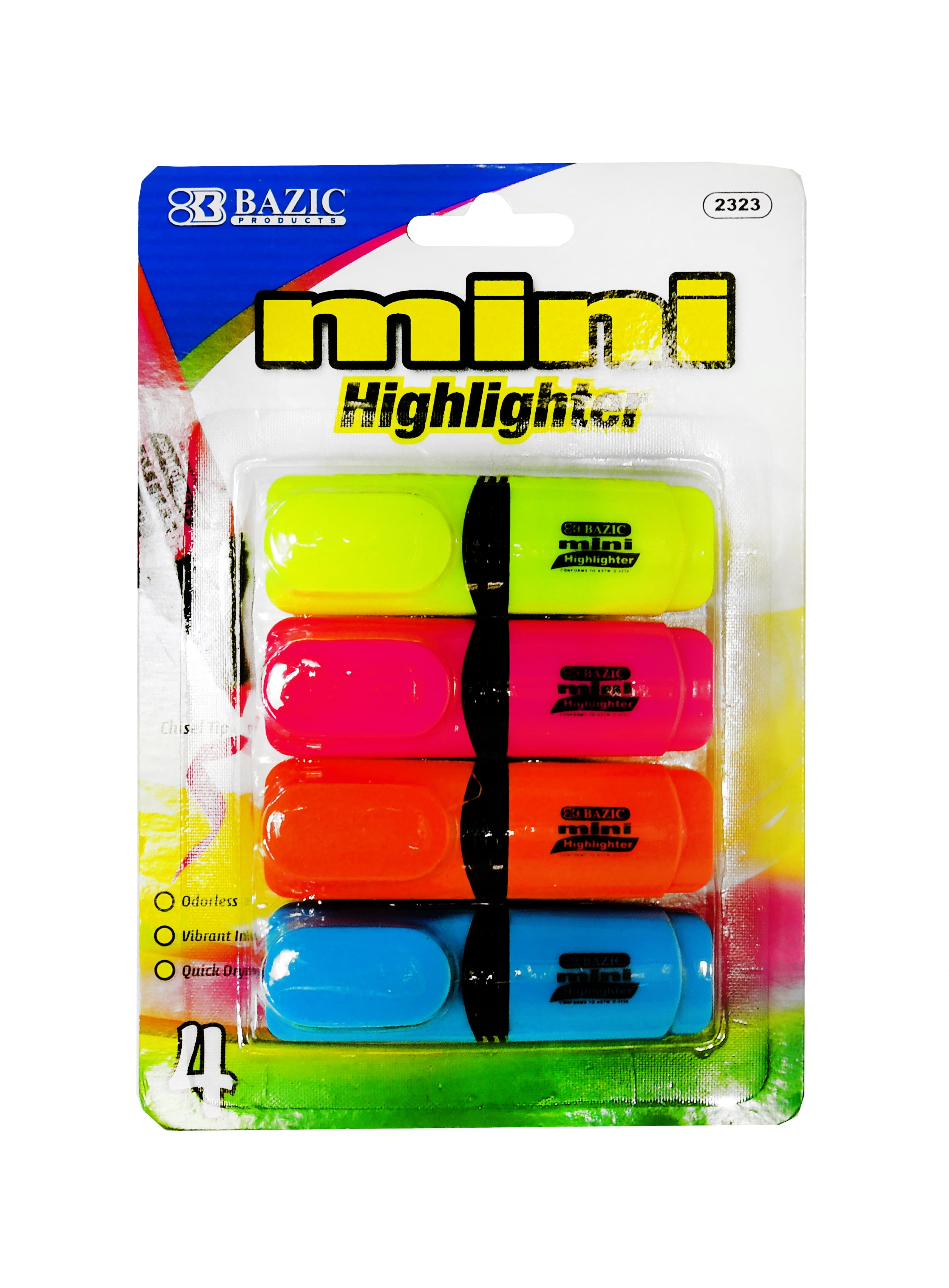 Highlighter Mini 4Pk 1 count only