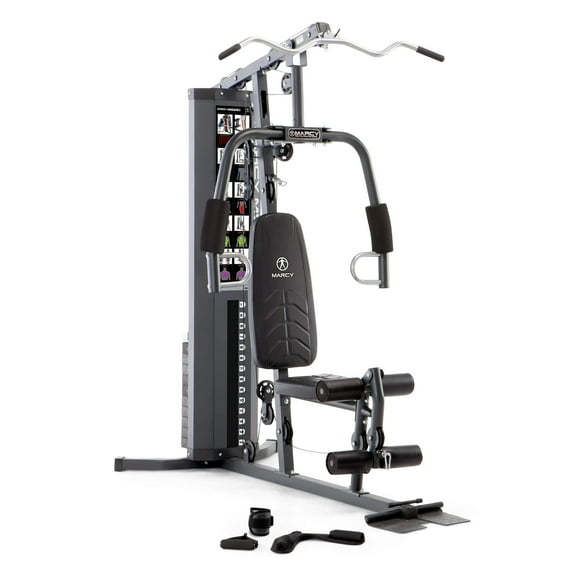 Open Box Marcy MWM-4965SC 150 lb Stack Home Gym, Dual-Action Press Arms, Ab Attachment, Total Leg Developer