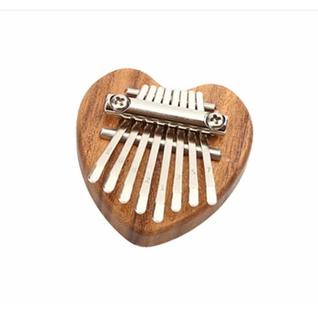 8 Keys Mini Kalimba Thumb Piano,Kalimba Music Pocket Thumb Piano,Wood Finger Piano for Adults Kids Heart