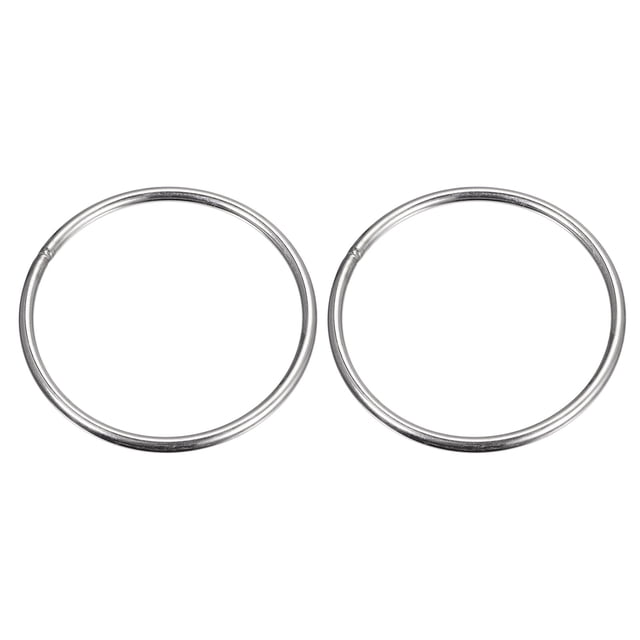 304 Inoxidable Acero O Anillos, 2uds 90mm(3,54) Exterior Diámetro 5mm Grosor Multiusos Metal Soldado O-Anillo Redondo Anillo