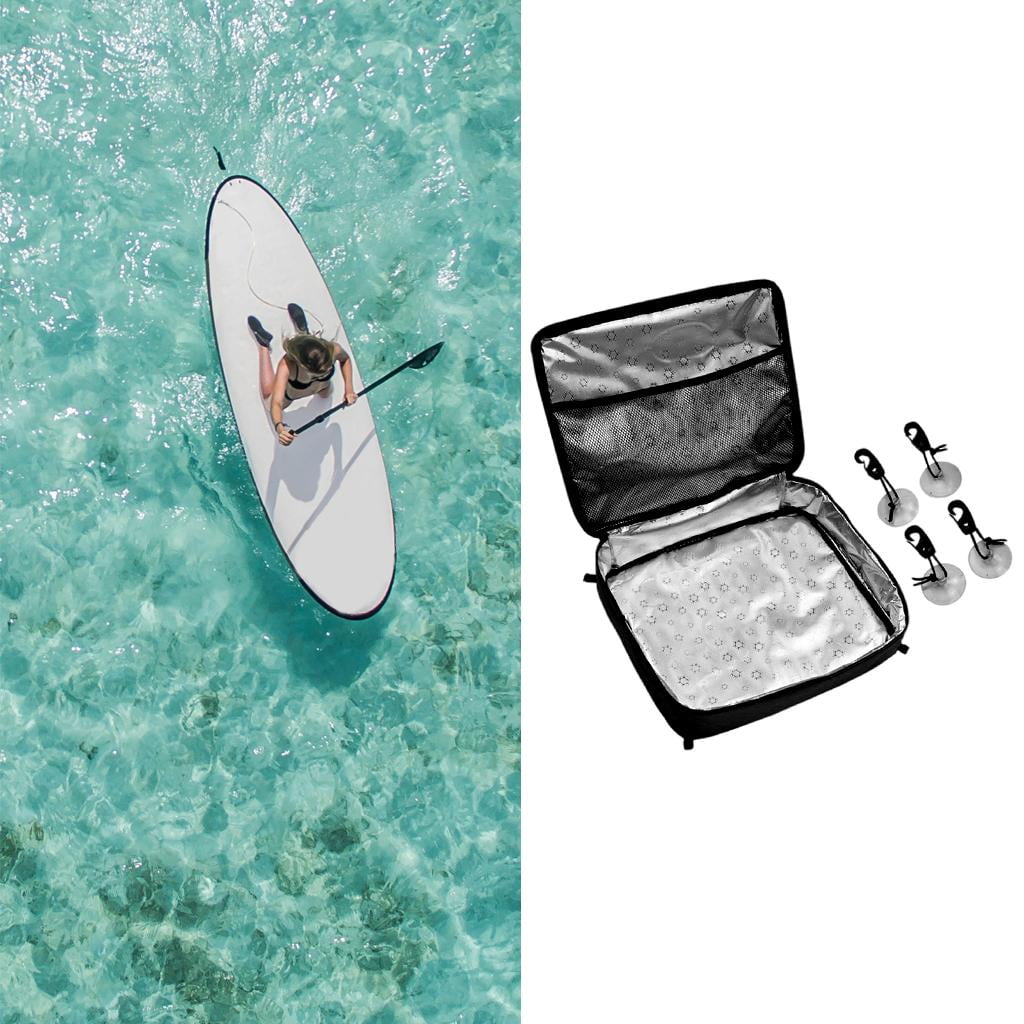 Kayak Deck Bag Paddle Board Mesh Surfing Accessories with Suction Cups, Paddle Board Deck Bag Storage for Food, Drinks and Black