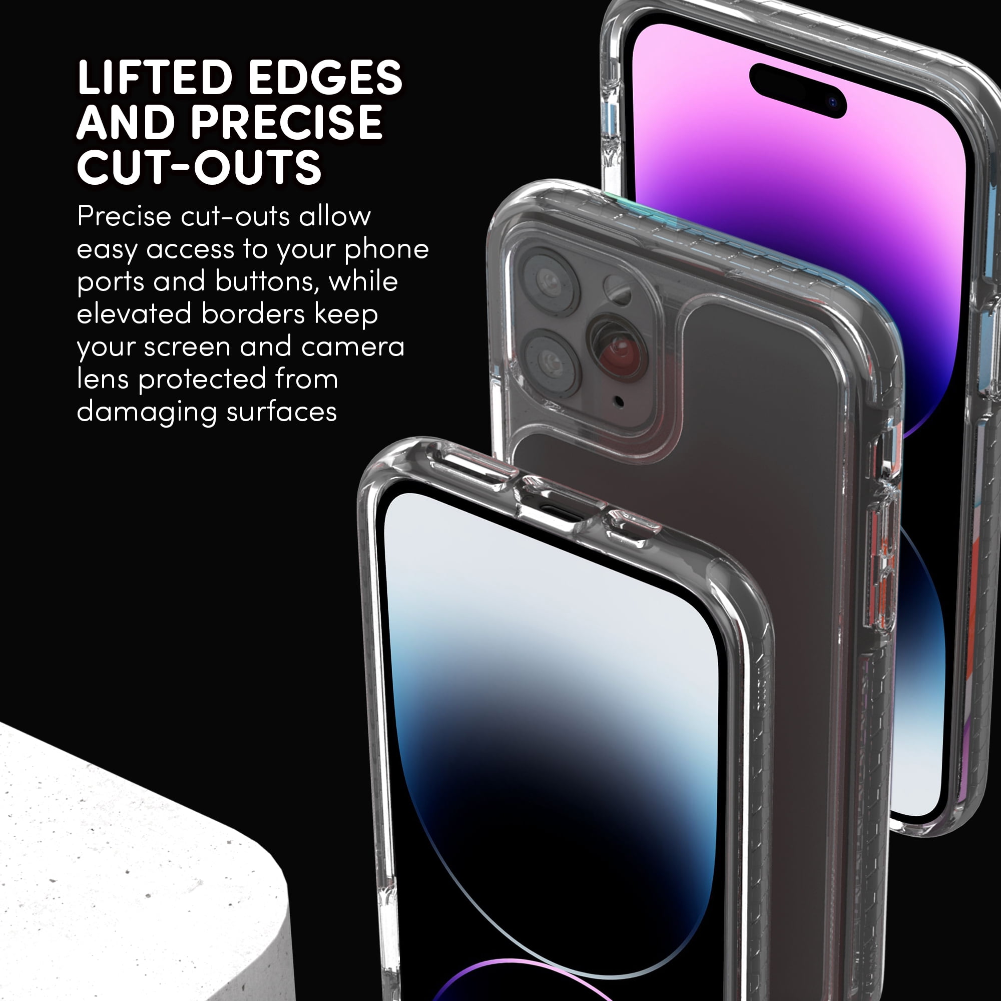 iHome Silicone Velo Case for iPhone 14 Pro/ 14/ 13 Pro (Black)