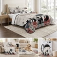 thumbnail image 6 of Twin Quilt Set 68''x86'', Black Cat Lightweight Summer Bedspread Coverlet Set with 2 Pillow Shams, Cartoon Modern Art Breathable All Season Quilt Bedding for Dorm/Bedroom, 6 of 9
