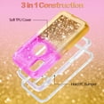 thumbnail image 3 of For iPhone XR Tough Defender Sparkling Liquid Glitter Heart Case Cover Blue, 3 of 5