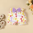 thumbnail image 5 of Newborn Baby Girl Summer Clothes Short Sleeve 1 Happy Birthday Romper Bodysuit Bow Shorts Headband 3Pcs Set Cute Outfits Kaprioy Baby Girl Outfits, 5 of 6