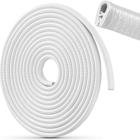 OFEFE 1 PC Car Door Edge Guards 32Ft(10M) Universal Rubber U Shape Edge Trim Car Door Protector Edge Guards Rubber Seal Protector for Most Car Rucks SUV Installation, No Glue Required, White