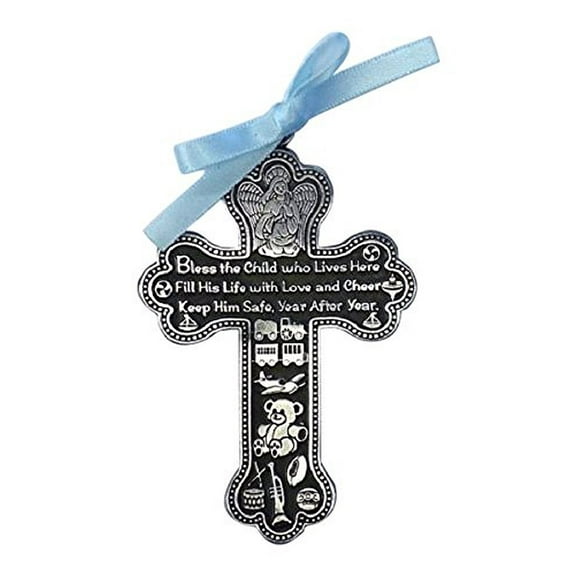 Cathedral Art CM6 Baby Boy Cross Crib Medal, 3-Inch High