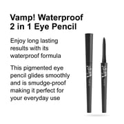 PUPA Milano Vamp! Waterproof 2 in 1 Eye Pencil, 101 Rockstar Grey, 0.12 oz