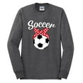 thumbnail image 2 of Wild Bobby, Cute Soccer Mom Ribbon Soccer Ball Gift Sports, Mother's Day, Men Long Sleeve Shirt, Heather Black, Small, 2 of 3