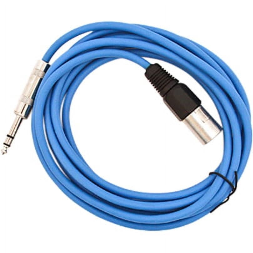 Seismic Audio SATRXL-M10, 6 Pack of Blue 10 Foot XLR Male to TRS Patch Cables
