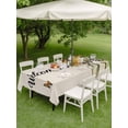 thumbnail image 5 of 60x102 Inch Outdoor Tablecloth with Umbrella Hole Zipper Rectangle Yellow Sunflower Rectangular Tablecloths Outside Waterproof Butterfly Beige Vintage Country Patio Table Cloth Cover for Picnic Party, 5 of 8