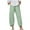 Green, variant on XFLWAM Womens Cotton Linen Capri Pants Summer Elastic Waisted Casual Pants Wide Leg Loose Fit Comfy Pajama Beach Trousers Green XL