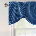 thumbnail image 5 of Tie Up Valances for Windows, Blue Helix Stripes Adjustable Valance Curtains Window Treatment for Living Room, Modern Minimalism Abstract Line Art Rod Pocket Kitchen Curtains & Drapes 42x12 Inch, 5 of 9