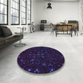 thumbnail image 4 of Ahgly Company Tapis d'Intérieur Rond Lavable en Machine Transitionnel Violet Rebecca, 5 Pieds Rond, 4 of 7