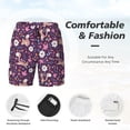 thumbnail image 4 of Kdxio Cute Squirrel Floral Print Men's Swim Trunks with Compression Liner 7 Inch Inseam Quick Dry Swim Shorts, 4 of 7