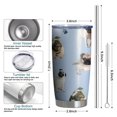 thumbnail image 6 of 20 Oz Pug and Footprints Coffee Tumbler Double Wall Insulated Stainless Steel Water Bottle | Metal Reusable Thermoses Flask with Cup Cap | Leak & Sweat Proof with Anti-Dust Lid, 6 of 7
