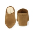 thumbnail image 5 of BLISSFUL STEP Women's Block Heels Pointed Toe Slip on Slide Mules Brown 9.5, 5 of 6