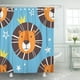 thumbnail image 1 of Cortinas de ducha impermeables ABPHQTO Leones con coronas y estrellas 165x180 cm, 1 of 2