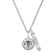 thumbnail image 1 of Delight Jewelry Silvertone Domed Black EMT Silvertone Believe Faith Prayer Hope Bar Charm Necklace, 23", 1 of 4