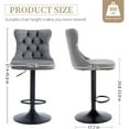 thumbnail image 2 of Stools Set of 2, Adjustable Upholstered Counter Height Barstools with Back and Black Footrest, Modern Velvet Swivel Barstools for Kitchen Counter, 2 of 6