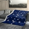 thumbnail image 2 of Christmas Snowflake Blanket 50"x40" Blue White Winter Xmas Pattern Design Print Throw Blanket Lightweight Warm Soft Blanket Farmhouse Holiday Seasonal Decor for Home Living Room Sofa Couch Bed, 2 of 6