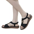 thumbnail image 3 of XIAQUJ Sandales Élastiques à Bout Ouvert d'Été pour Femmes, Légères, Rétro, à Talon Compensé, Sandales pour Femmes 2024 Noir 8, 3 of 9