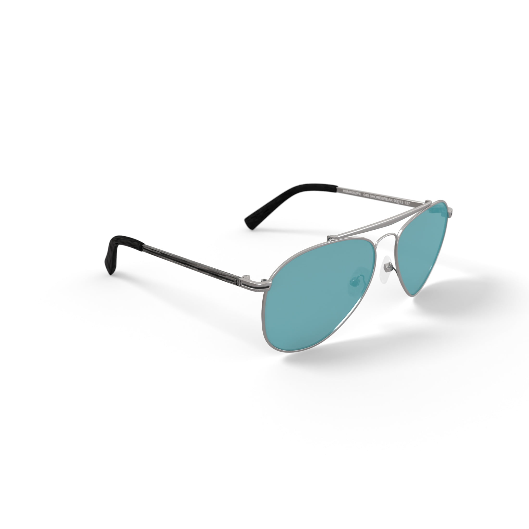 Hurley HSM4002P Sunglasses with Case, Shiny Silver, Aviator, Metal, 59-13-137