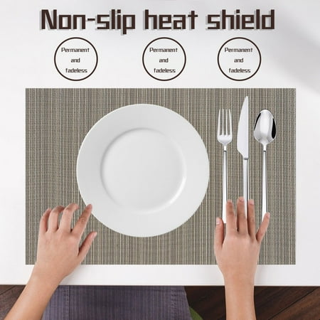

Christmas Home Placemat Green Solid Color Mat Plain Horizontal Stripe Table Mat