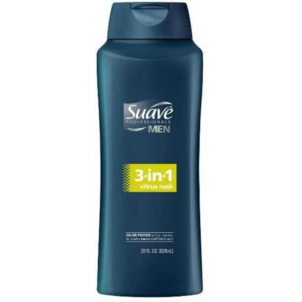 Suave Men 3in1 Hair & Body Wash Citrus Rush 28 oz (Pack of 3