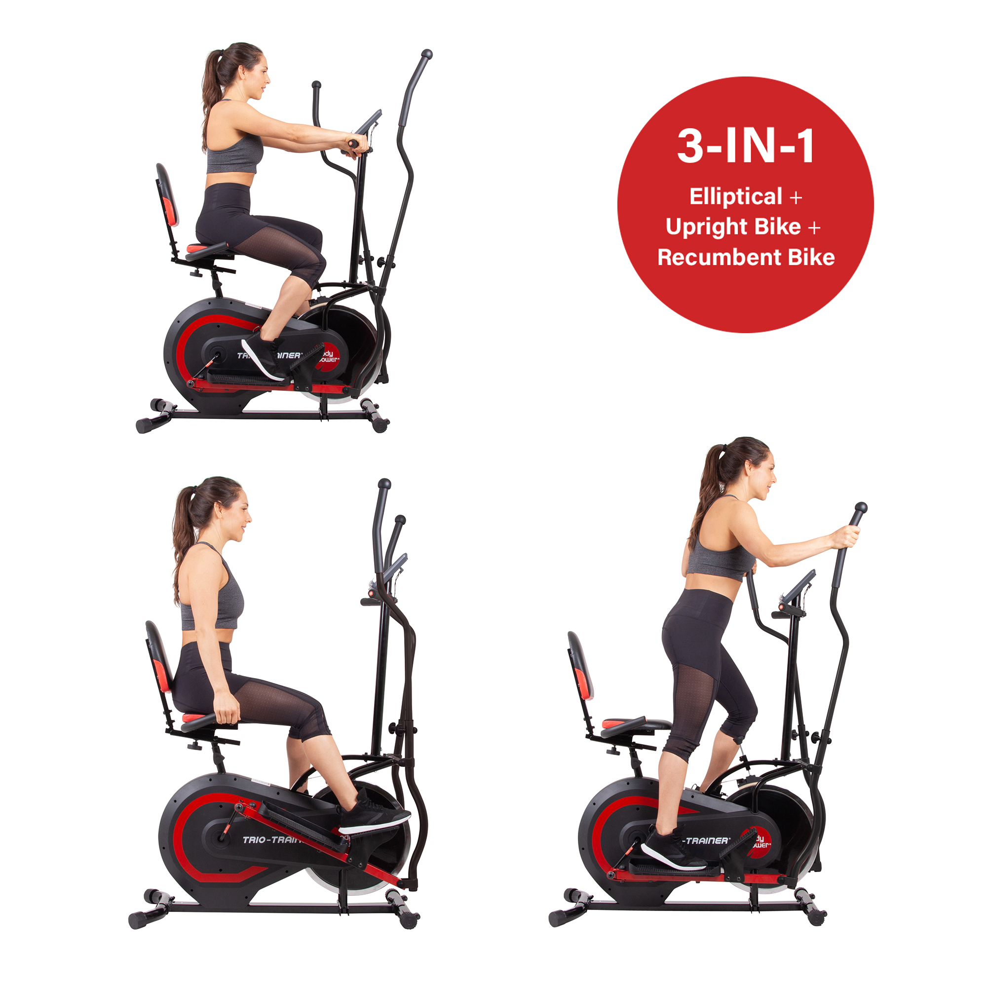 Body Flex Sports 3 in 1 Trio Trainer Home Gym Cardio Exercise Fitness Machine - image 2 of 8