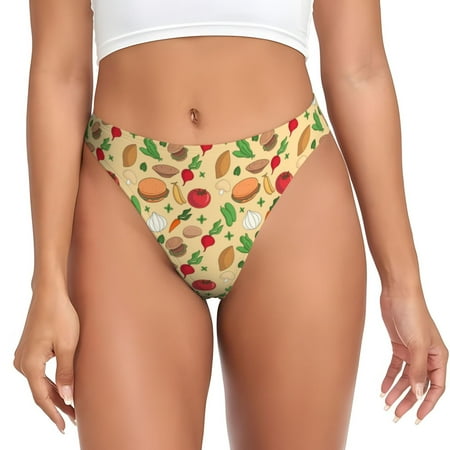 Sigee Herb Of Burger for Women s G-String Panty  Low Rise  Soft Lace Perfect for Everyday Wear or Special Occasions-Large