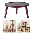 thumbnail image 4 of braveheart Flowerpot Stand Mini Wooden Stool Indoor Outdoor Plant Display Stand Rustic Home Decor Triangular Structure Is Stable Red Wood Color 14x9.5cm, 4 of 6