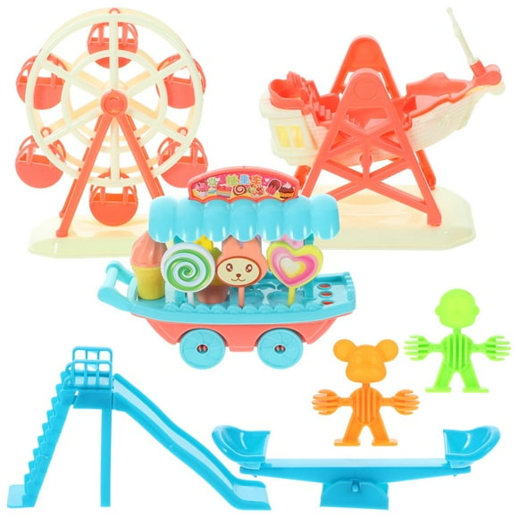 Bamboohart 1 Set of Kids Amusement Park Toys Playing House Toys Cartoon Sky Wheel Toys Pretend Toys