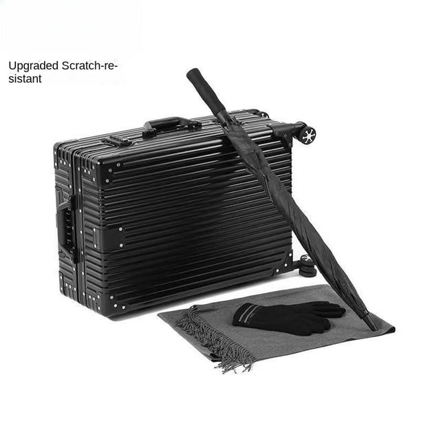 Maleta con ruedas de aluminio 100% de 20 "24" 26 "28" 30 ''pulgadas, maleta con ruedas metálica impermeable para equipaje de cabina con cerradura TSA
