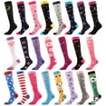 thumbnail image 2 of New Compression Stockings For Varicose Veins Woman Men Nylon Elastic Cartoon Love Striped Moon Letter Sports Marathon Calf Socks 51 S-M, 2 of 6