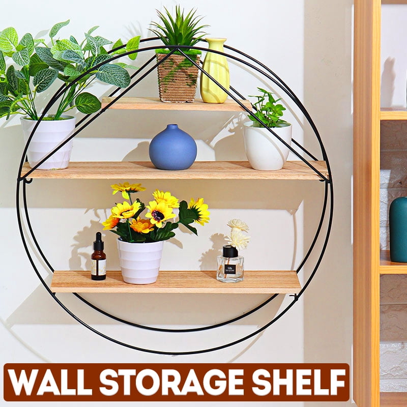 Wall-mounted Geometric Wall Shelf Floating Storage Rack Decorative Frame 