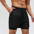 thumbnail image 2 of Yuyuzo Mens Shorts Elastic Waist Drawstring Lightweight Solid Color Casual Summer Beach Shorts with Pockets, 2 of 7