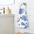 thumbnail image 5 of Cute Doodle Fishes Cotton Face Towels Absorbent Hand Towel Soft Bathroom Towel for Kitchen Hotel Decoration, 5 of 7
