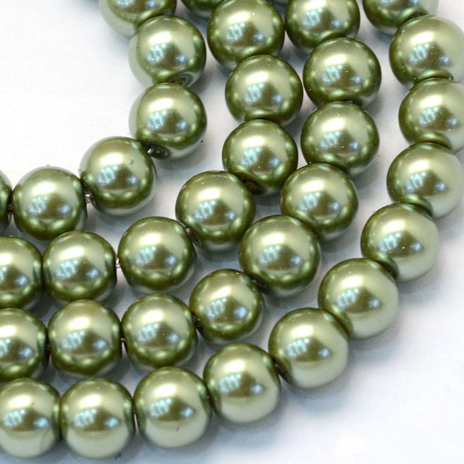 20strands Baking Painted Pearlized Glass Pearl Round Bead Strands Olive Drab 4~5mm Hole: 1mm about 200~210pcs/strand 31.4 inch